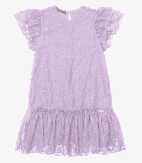 Vestido Verão Menina Midi Com Plaquinha Trick Nick Roxo
