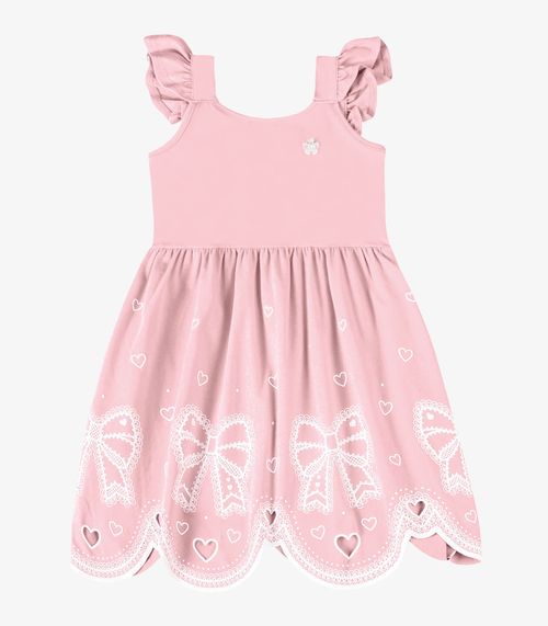 Vestido Verão Menina Midi Com Plaquinha Trick Nick Rosa