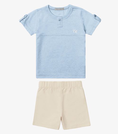 Conjunto Verão Menino De Linho Trick Nick Azul