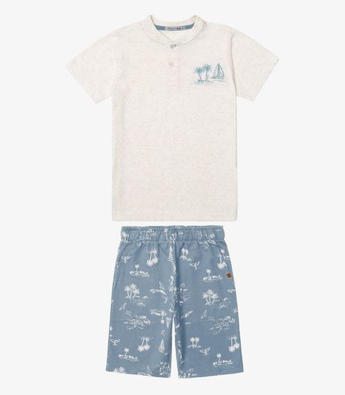 Conjunto Verão Menino Meia Malha Trick Nick Azul