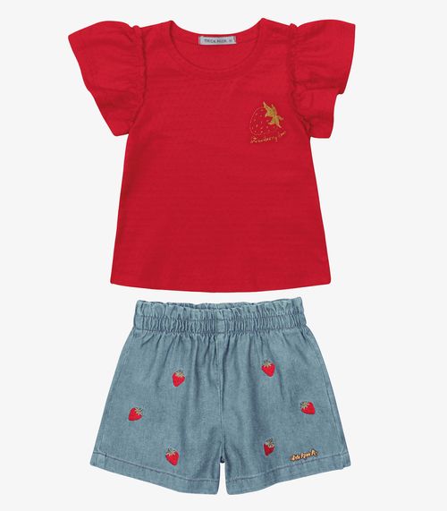 Conjunto Verão Menina Curto Trick Nick Vermelho