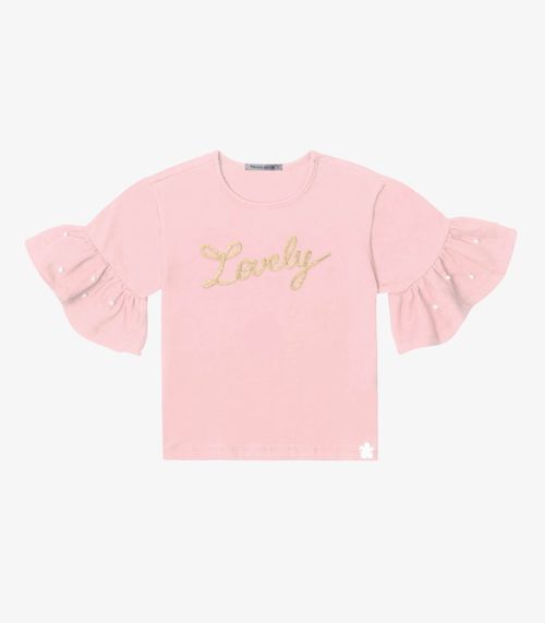 Blusa Feminina Infantil Em Cotton Leve Trick Nick Rosa