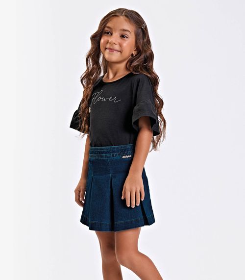 Shorts Verão Menina Curto Jeans Trick Nick Azul