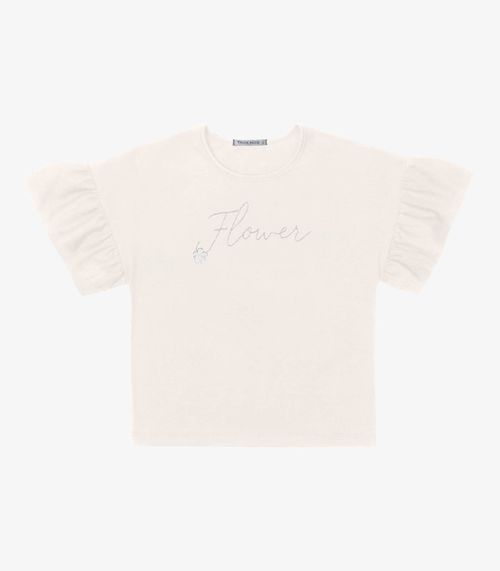 Blusa Verão Menina Com Bordado Trick nick Bege