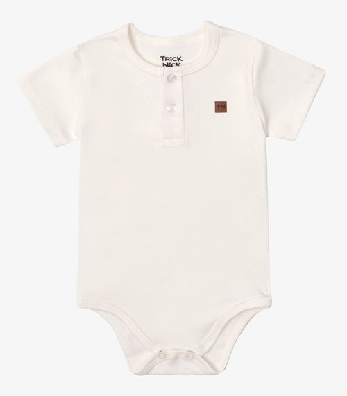 Body Infantil Menino Tecido Suedine Trick Nick Bege