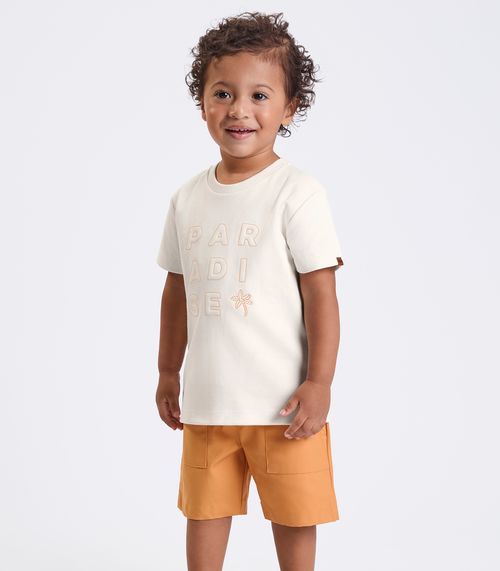 Conjunto Verão Menino Suedine Trick Nick Bege