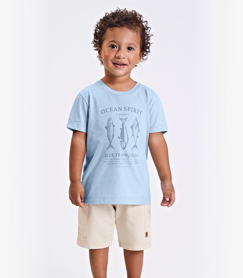 Conjunto Verão Menino Meia Malha Trick Nick Azul