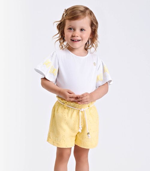 Conjunto Verão Menina Curto Com Cadarço Trick Nick Branco
