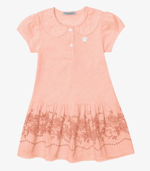 Vestido Verão Menina Midi Com Plaquinha Trick Nick Rosa