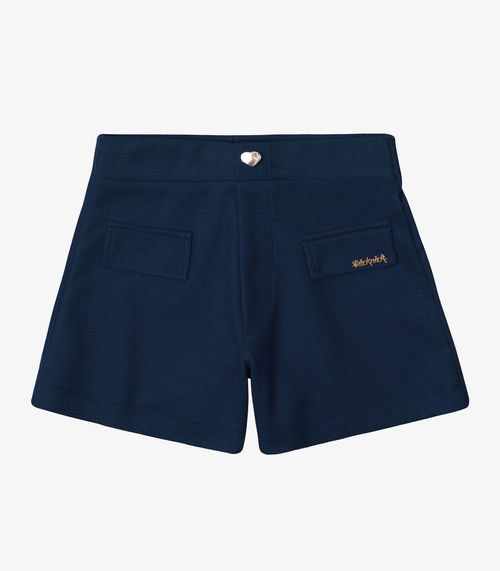 Short Feminino Infantil Maquinetado Trick Nick Azul