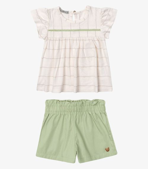 Conjunto Verão Menina Modelagem Ampla Trick Nick Verde