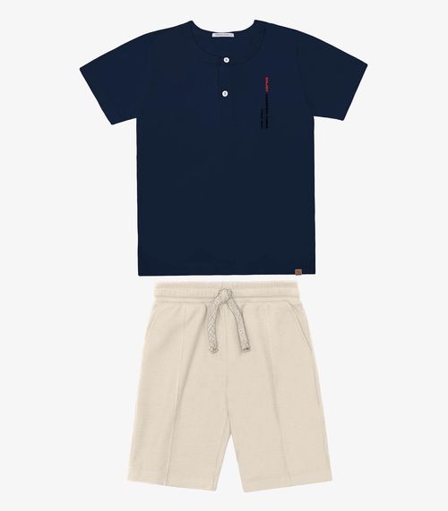 Conjunto Verão Menino Meia Malha Trick Nick Azul