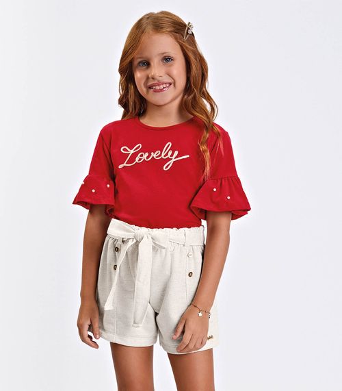 Blusa Feminina Infantil Em Cotton Leve Trick Nick Vermelho