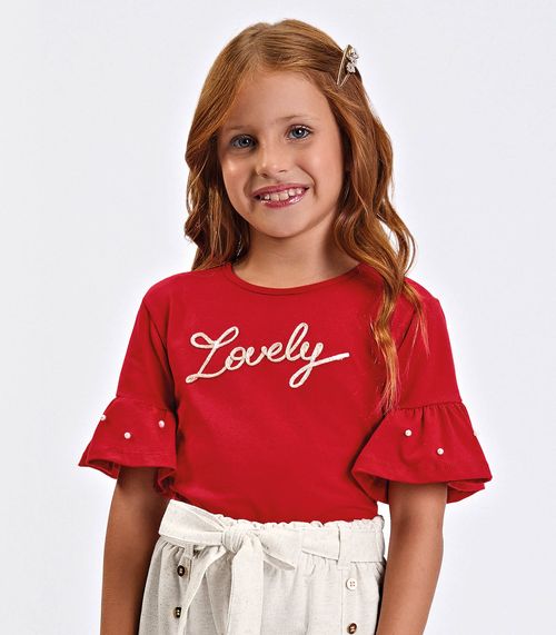 Blusa Feminina Infantil Em Cotton Leve Trick Nick Vermelho