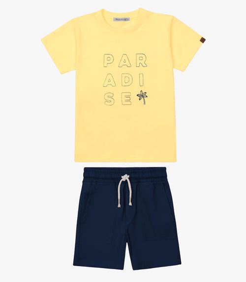 Conjunto Verão Menino Suedine Trick Nick Amarelo