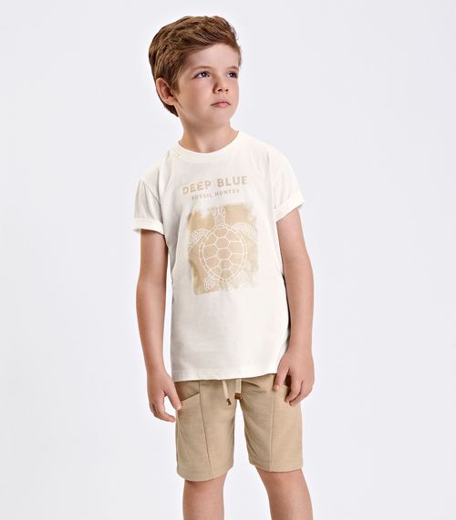 Conjunto Verão Menino Meia Malha Trick Nick Bege