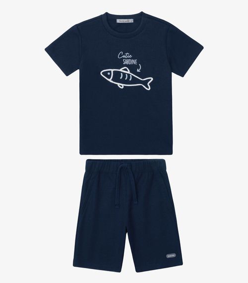 Conjunto Verão Menino Malhão Trick Nick Azul