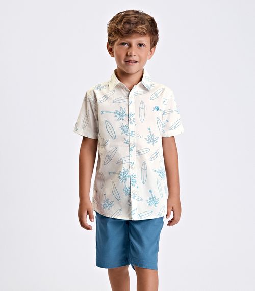 Conjunto Camisa Polo Com Bermuda Trick Nick Bege