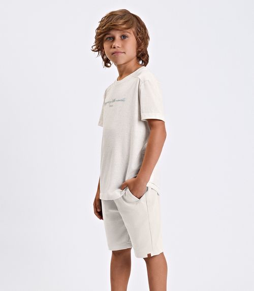 Conjunto Verão Menino Meia Malha Trick Nick Bege