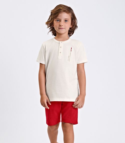 Conjunto Verão Menino Meia Malha Trick Nick Bege