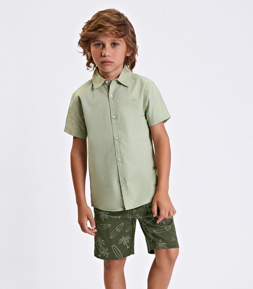 Conjunto Menino Blusa Polo E Bermuda Trick Nick Verde