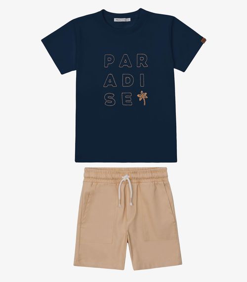 Conjunto Verão Menino Suedine Trick Nick Azul