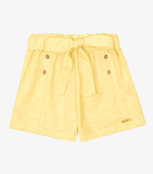 Shorts Verão Menina Curto Com Lacinho Trick Nick Amarelo