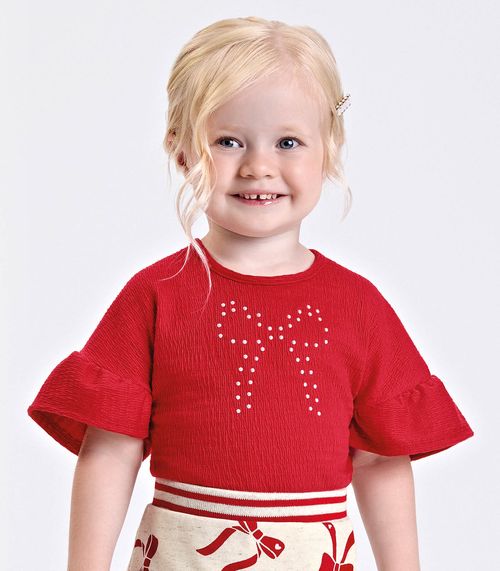 Conjunto Verão Menina Curto Estampado Trick Nick Bege