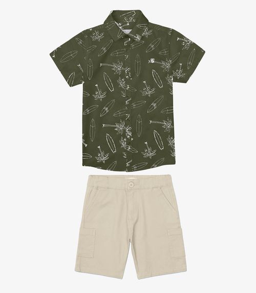 Conjunto Camisa Polo Com Bermuda Trick Nick Verde