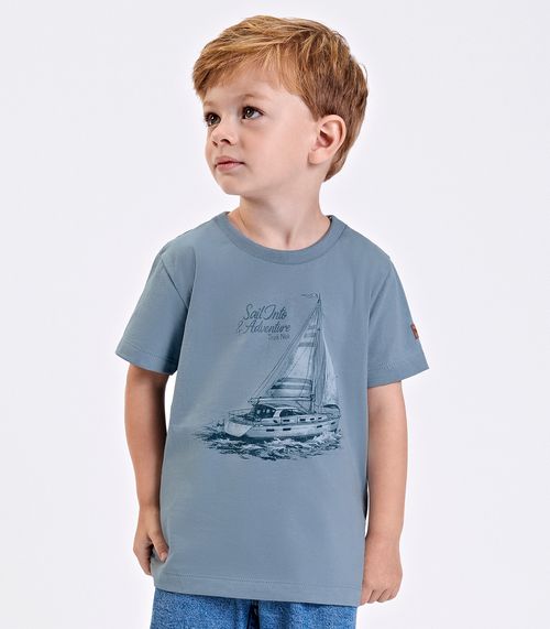 Camiseta Verão Menino Meia Malha Trick Nick Azul