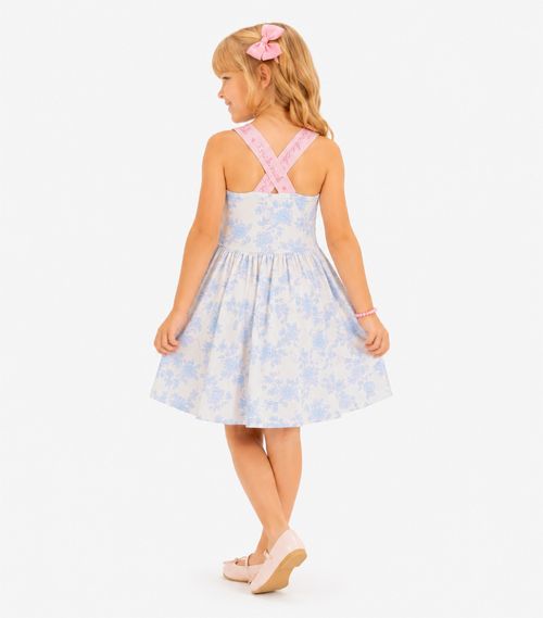 Vestido Infantil Cotton Leve Estampado Trick Nick Azul