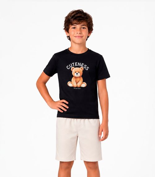 Conjunto Camiseta com Bermuda Infantil Trick Nick Preto