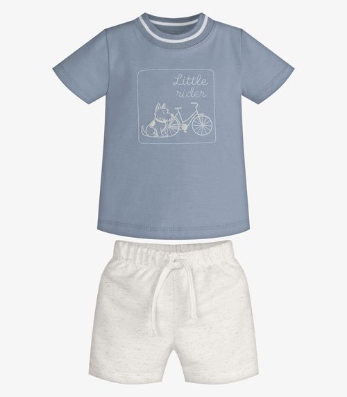 Conjunto Infantil Camiseta Com Bermuda Trick Nick Azul