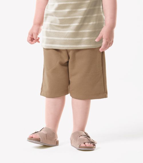 Conjunto Infantil Polo Com Bermuda Trick Nick Bege