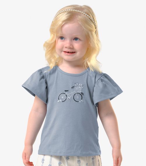 Conjunto Infantil Blusa Com Shorts Trick Nick Azul