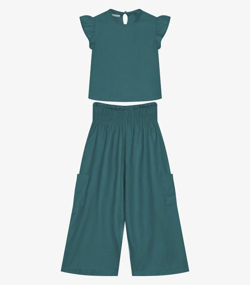 Conjunto Infantil Blusa Com Pantacourt Trick Nick Verde