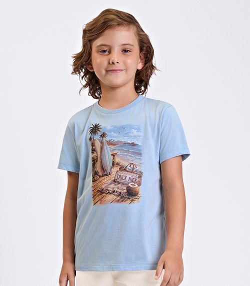 Conjunto Verão Menino Meia Malha Trick Nick Azul