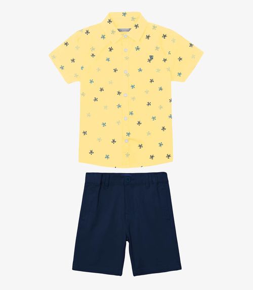 Conjunto Camisa Polo Com Bermuda Trick Nick Amarelo