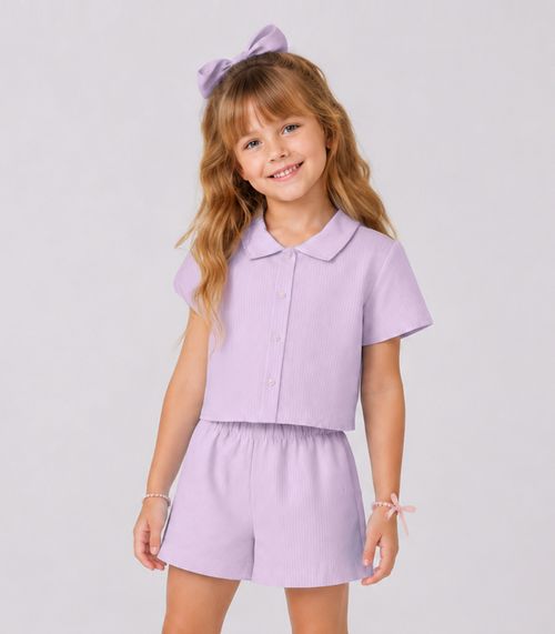 Conjunto Infantil Camisa E Short Trick Nick Rosa