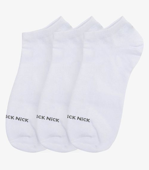 Kit 3 Pares De Meia Soquete Lisas Trick Nick Branco