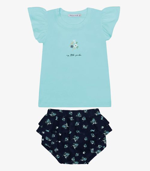 Conjunto Infantil Blusa Com Calcinha Trick Nick Azul
