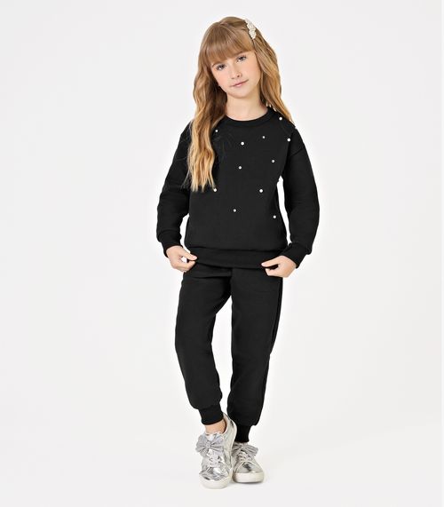 Conjunto Blusão com Calça Menina Trick Nick Preto