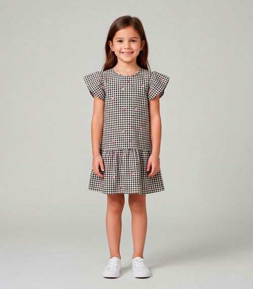 Vestido Popeline Estampado Trick Nick Azul