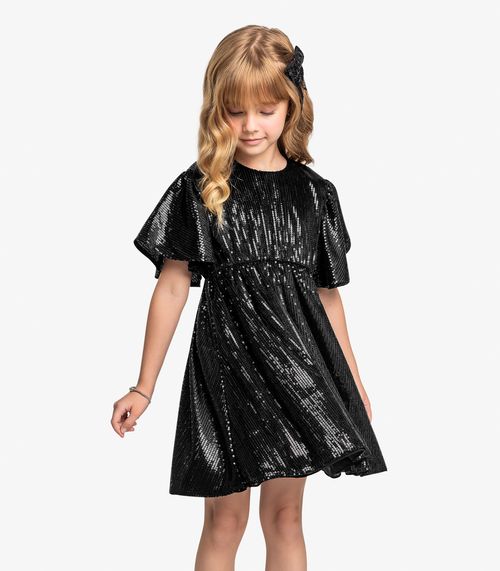 Vestido Infantil Trick Nick Preto