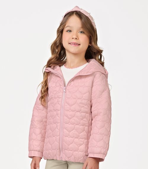 Jaqueta Feminina Infantil Matelassada Trick Nick Rosa