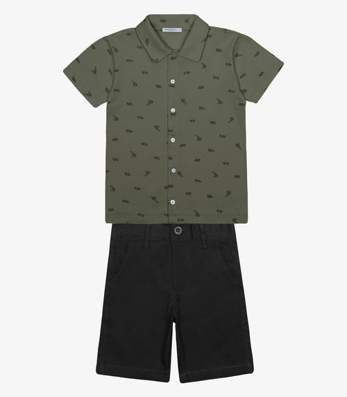 Conjunto Menino Camisa Com Bermuda Trick Nick Verde