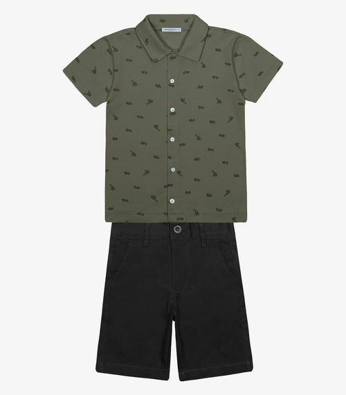 Conjunto Menino Camisa Com Bermuda Trick Nick Verde
