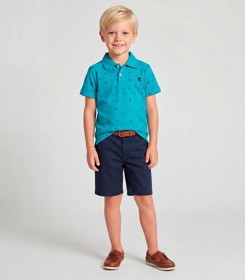 Conjunto Polo com Bermuda Trick Nick Azul