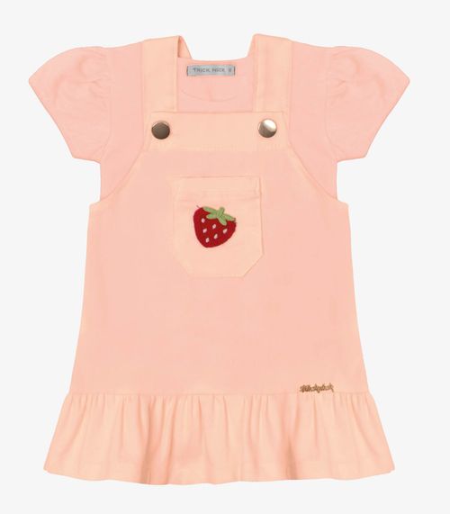 Conjunto Verão Menina Com Bolso Trick Nick Rosa