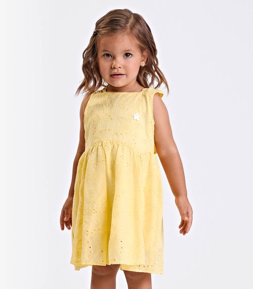 Vestido Verão Menina Midi Com Plaquinha Trick Nick Amarelo